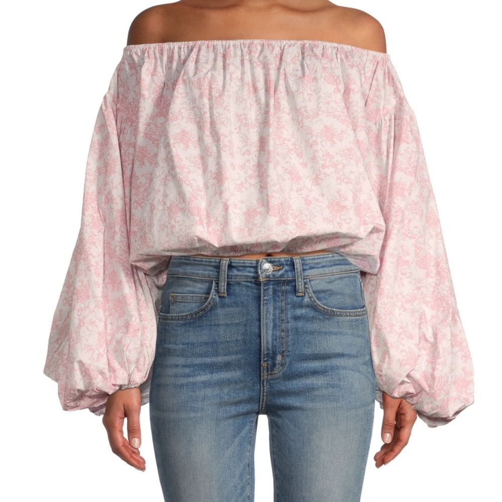 Caroline constas floral print Andros off the shoulder top new without tags